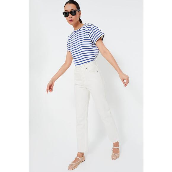 TUCKERNUCK Blue Stripe Parker Classic Tee Size M NWT Retail $88 Tuckernuck - Picture 6 of 7